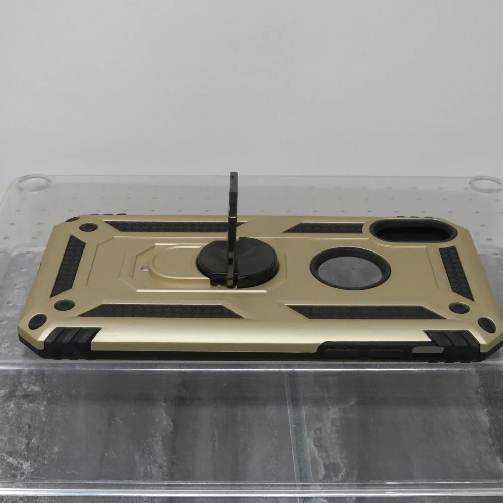 Iphone X Ennotek Phone Case Magnetic‎ Ring Gold And Black